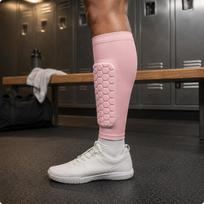 Shin Guard Sleeve Hexagonal Pattern Honeycomb Pullon Sports Protection for Football,