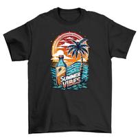 Summer feel T-shirt Sunny Palm Tree & Ice-Cold Bottle Design Fun Unisex Pri XXXL