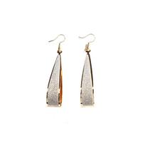 Long Drop Dangle Earrings Yellow Gold Plated Cut Chandelier One Size