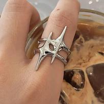 925 Silver Vintage Finger Rings for Women Star Shape Interware Couple Minimalist Party Jewelry Gift Prevent Allergy balta