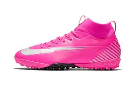 Nike Mercurial Superfly 7 Neslystantis amortizavimas Atsparus dilimui Vidutinio aukščio vaikiški futbolo bateliai Rožiniai Vaikiški DB5616-611 38.5