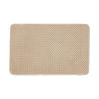 Household Non Slip Weave Texture Bathroom Rug Quick Dry Washable Bath Mat Thickened Absorbent Carpet Restroom (Beige,15.75x23.62 in) smėlis