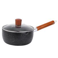 Nonstick Sauce Span Medical Stone Omelette Pan Long Handle Induction Frying Pan with Lid Mini Soup Pot for Milk Noodles Omelette