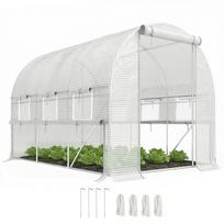 Walk-in Polytunnel Greenhouse Green House with Roll-up Sidewalls, UV-resistant PE Cover, 3 x 2 x 2m, White 295 x 200 x 200 cm balta