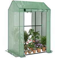 Green House, Mini Greenhouse with 2 Roll-up Doors, Vent Holes and Reinforced Cover, 100 x 80 x 150cm 100 x 80 x 150 cm žalia