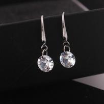 Dangle Drop Earrings Lady Elegant Fashion Noble Zircon Crystal Earring For Women Jewelry Dainty Boucle Mujer Brincos