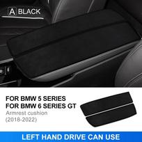 BMW 5 6 serijos GT 2018-2022 G30 G31 G32 Centrinės konsolės porankių pagalvėlės kilimėlis Suede dangtelis LHD BROWN juoda
