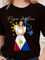 Proud Filipina Philippine Flag Dress T-shirt S
