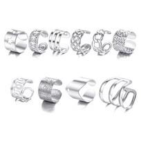 10pc Stainelss Steel Clip On Ear Cuff Earrings Fake Cartilage Earrings Lot Non Piercing Clip On Earrings Set Earrings For Women