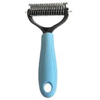 Dog Detangling Brush Pet Dematting Comb for Knots and Smoothing S mėlyna