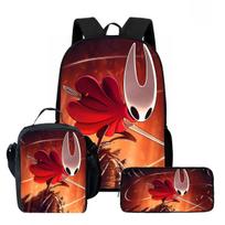 Hollow Knight Silk Song Backpack Meal Bag Pencil Bag Three-Piece Set Hollowknightsilksong School Bag 17inch three-piece set