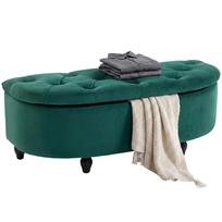 Storage Stool, Storage Chest, Padded, Soft-Close Lid, Velvet Look, 120 x 46 x 42 cm, Dark Gray 120 x 46 x 42 cm