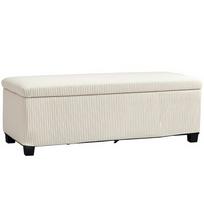Storage Bench, Storage Bench, Corduroy Design, Steel Frame, Beige 112 x 42 x 40 cm smėlis