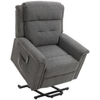 Relax Chair with Standing Aid incl. Remote Control Footrest Steel Gray 92 x 87 x 108 cm pilka