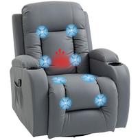 Massage Chair with Rocking, Reclining & Heat Function, 3 Modes, Rotatable, Light Grey 99 x 82 x 103 cm šviesiai pilka spalva