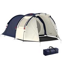 Tunnel Tent 4 Person Family Tent with Sleeping and Living Room, Windows, Groundsheet, Standing Height, 3000 mm Water Column 385 x 240 x 140 cm