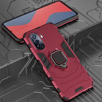 KEYSION smūgiams atsparus šarvų dėklas, skirtas Huawei Nova Y70 Plus Silikoninis+PC metalinis žiedinis stovas telefono galinis dangtelis, skirtas Huawei Nova Y70 Plus for Huawei Nova Y70 Plus raudona