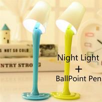 1PCS Creative Lamp Night Light Dual Purpose Plastic BallPoint Pen Lovely Other Interesting Office Su