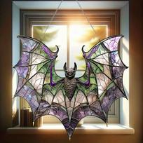 Suncatcher Stained Glass Window Hanging for Theme Party Decor Halloween Decoration