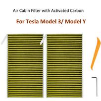 HEPA salono oro filtras su aktyvuotos anglies keitikliu Tesla Model 3 / Model Y 3 Y inside