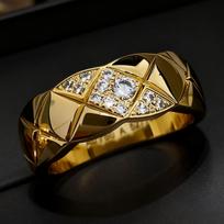 Coco Rhombus Ring CNC with Diamond Plated 18K Rose Gold Stacked Wear Couple Ring no. 6