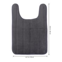 50x60cm Memory Closestool Floor Mat Non-Slip Bath Rug U-Shaped Toilet Seat Cover Soft Washable Dark Grey Bathroom Accessory