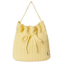 Polo Ralph Lauren Cable Knit Drawstring Lightweight Ruched Detail Cotton Bucket Bag Kids Handbags Yellow 313B23037003TBIRDYELLOW Basic Set (Bag+Dust Bag)