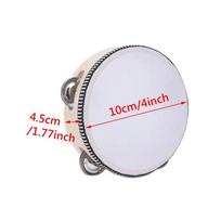 1Pc Wooden Tambourine 4/6/8/10-Inch Beige Rim with Metal Jingles Musical Educational Percussion Instrument for Concert Church Pa