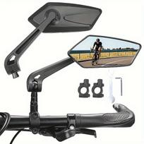 2pcs HD Wide Angle Bike Rearview Mirrors - 360° Adjustable, Fit for Electric Scooters, Ebikes, Motorcycles & Mountain Bikes 2PCS Black