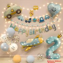 Domeyi Birthday Party Children's Balloon Decoration Scene Setup Birthday Decoration Boys Girls Birthday Set Little Car