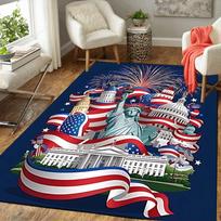 1pc American Independence Day Celebration Carpet Rug for Bedroom Living Room Decor Sofa Home Game Area Rug Non-slip Floor Mat. DT71501154 40cm x 60cm