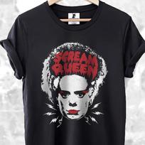 Bride Of Frankenstein Unisex Black Graphic Tee Vintage Classic Horror Movie Scream Queen M