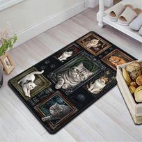 Gothic Cat Portraits Pattern Rug Floor Mat for Living Room or Bedroom Soft and Comfortable Carpet a Gift for Birthday and Holiday. 40x60cm( 15x23in ) įvairiaspalvis