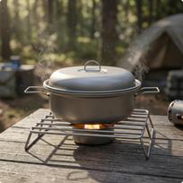 Camping Pot with Lid Side Handles Outdoor Cookware for Campers, Steaming