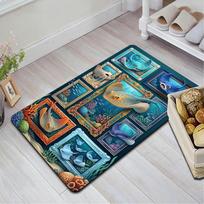 Ocean Frame Collection Pattern Rug Floor Mat for Living Room or Bedroom Soft and Comfortable Carpet a Gift for Birthday and Holiday. 40x60cm( 15x23in ) įvairiaspalvis
