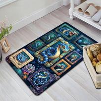 Ocean Serpent Pattern Rug Floor Mat for Living Room or Bedroom Soft and Comfortable Carpet a Gift for Birthday and Holiday. 40x60cm( 15x23in ) įvairiaspalvis