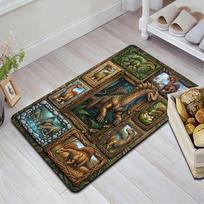 Prehistoric Dinosaur Gallery Pattern Rug Floor Mat for Living Room or Bedroom Soft and Comfortable Carpet a Gift for Birthday and Holiday. 40x60cm( 15x23in ) įvairiaspalvis