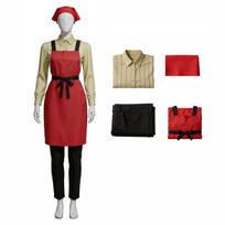 Adult Unisex Cosplay Costume Set for Halloween Stage Performance Couple Outfit L raudona