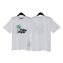 Cross-border European and American trendy brand palm angel fun coconut tree letter logo short-sleeved T-shirt men's and women's American high S balta