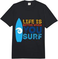 Life is Better When You Surf Surfer Comfort Colors Adult Heavyweight Unisex T-Shirt S