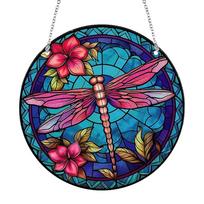 Suncatcher Home Decoration Panel Dragonfly Acrylic Window Wall Hanging Ornament Peacock for Garden Corridors and Home Decoration
