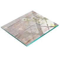 Glass Kitchen Serving Board with Dandelion Bouquet Graphic 60X52 Cm