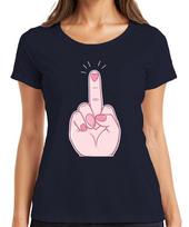 Naughty Middle Finger Heart Pink Sarcastic Gift Unisex Ladies TShirt S