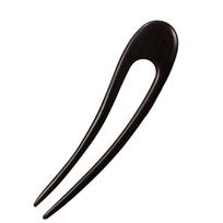 Vintage Hair Forks U Shaped Ponytail Hair Bun Maker Headdress Wood Hairpins and Clips  Female Black-Style 1