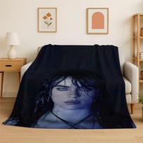 Famous Singer Billie Eilish Star Soft Flannel Throw Blanket,Warm Cozy Blanket for Bed,Couch,Sofa,Bedroom,Living Room,Travel 75x90cm