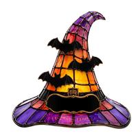 Gothic Halloween Night Light Witch Hat Shaped Decorative Lamp for Holiday Decor One Size