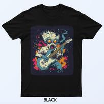 Vibrant Crazy Scientist and Guitar Combo for a Rock Vibe T-Shirt XL