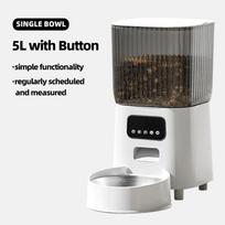 5L WiFi Smart Pet Feeder with Camera, Timing Quantitative Stainless Steel Automatic Cat Dog Food Dispenser Bowl (as the picture,5L)