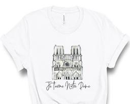 Notre Dame Cathedral World landmark T-Shirt, Je T'aime Notre Dame, Notre Dame De Paris basilica T-shirt, Paris Tshirt, Paris Shirt, France 3XL