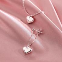 Women Love Heart Drop Earrings Jewelry Heart Shaped Chain Tassel Earrings Party Jewelry Gift 1pair